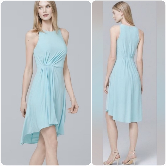 White House Black Market Dresses & Skirts - WHBM White House Black Market Ruched Dress Size 4 Pastel Light Blue